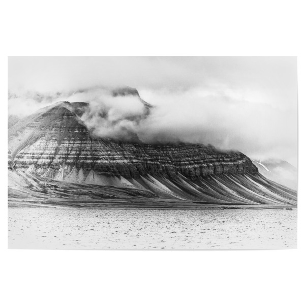 Poster 30x20 cm "Arctic Monument" artboxONE - Natur,Schwarzweiß - Spitzbergen,Svalbard,Insel,Berg