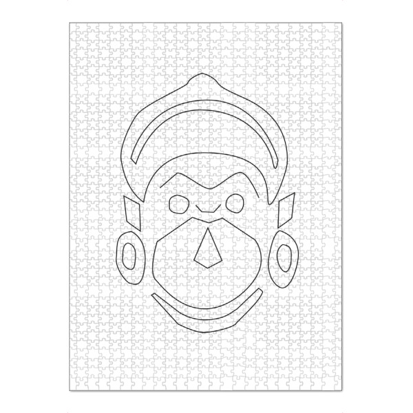 Puzzle Ravensburger "Monkey Face" artboxONE - Reise,Abstrakt,Menschen,Schwarzweiß,Geometrie,Reise / Afrika,Reise / Asien