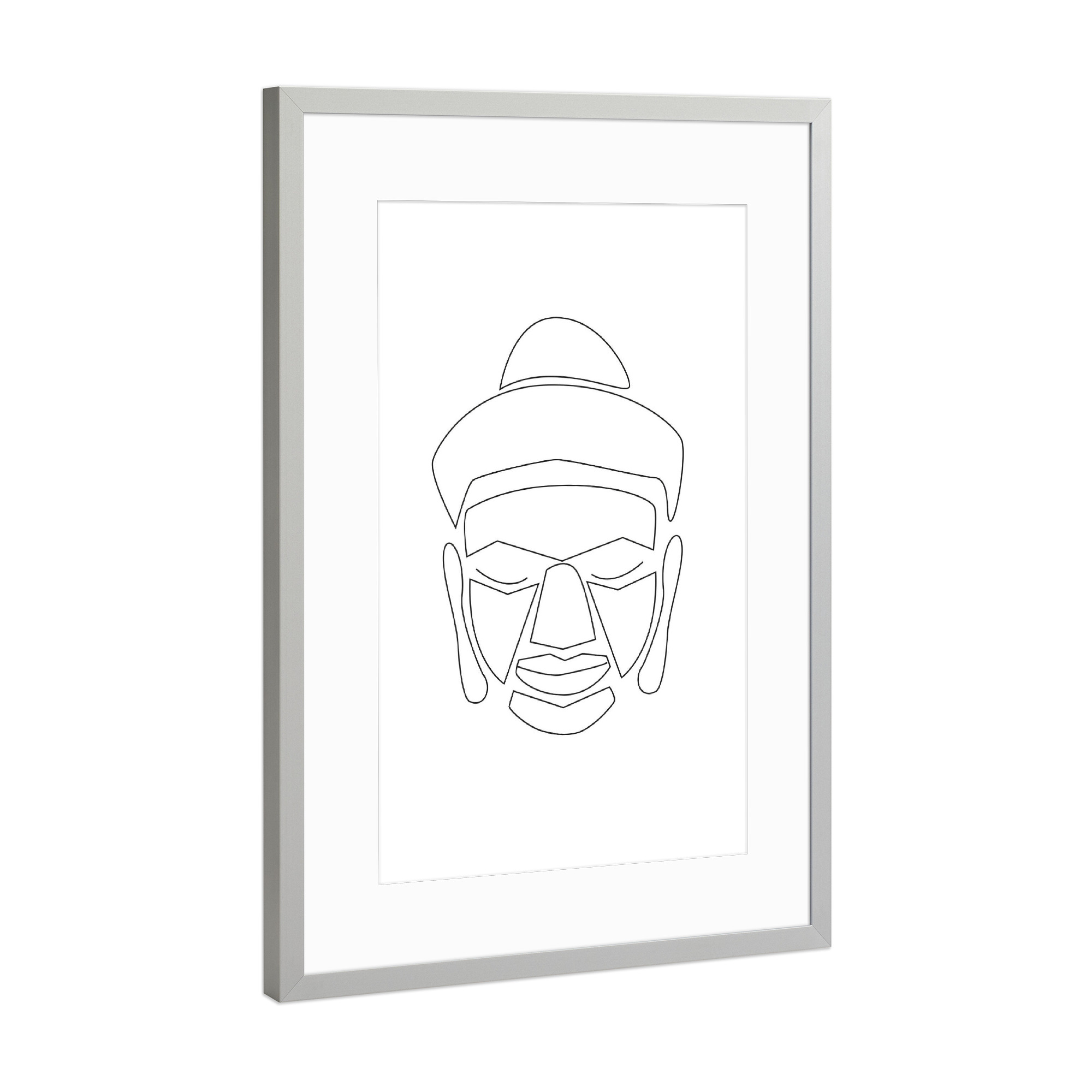 Poster mit Rahmen Silber "Quiet Face" artboxONE - Natur,Reise,Abstrakt,Menschen,Schwarzweiß,Geometrie,Reise / Afrika,Reise / Asien,Reise / Länder
