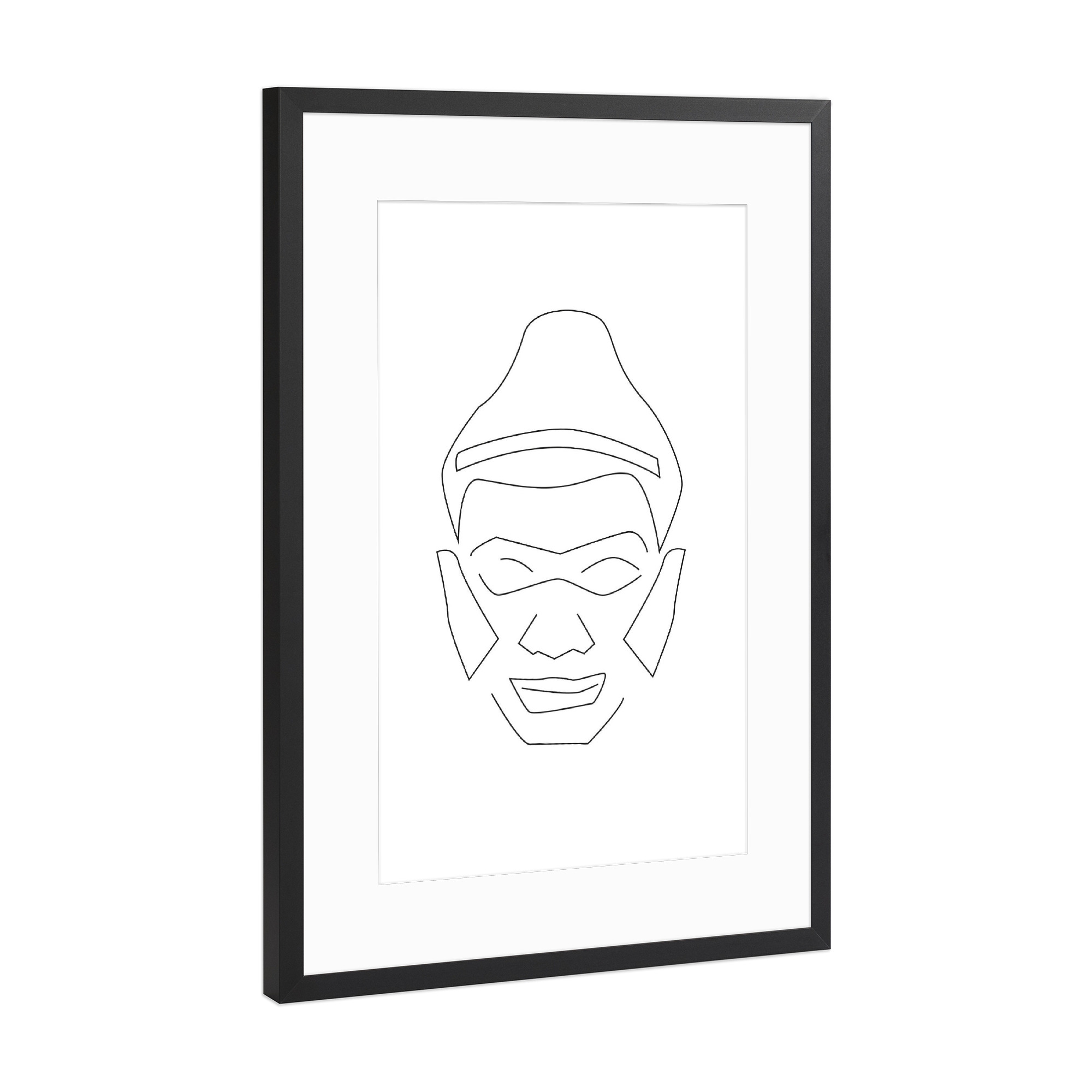 Poster mit Rahmen Schwarz (Metallic) "Ceremonial Mask" artboxONE - Abstrakt,Schwarzweiß - Maske,Ethno,African