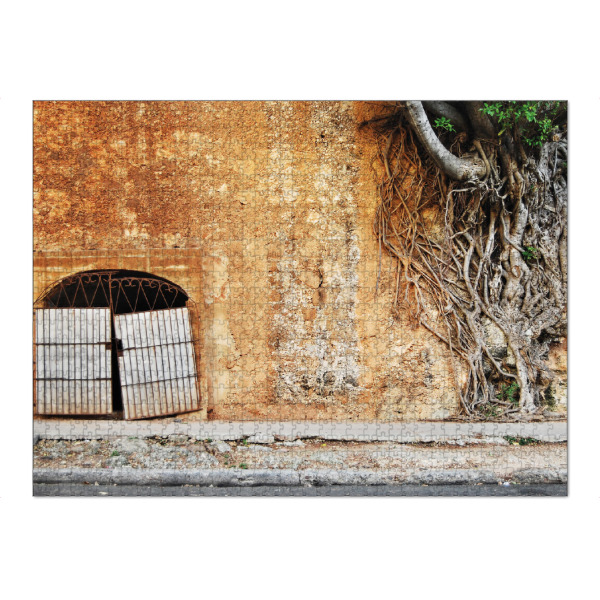 Puzzle Ravensburger "Abandoned Place" artboxONE - Städte,Natur,Reise,Architektur,Reise / Länder - Pflanzen,Baum,Wurzeln,Tür,Architektur