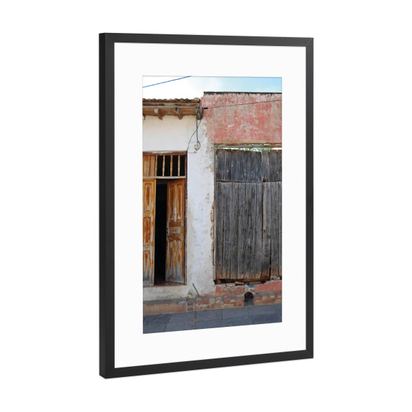 Poster mit Rahmen Schwarz (Metallic) "Doors" artboxONE - Städte,Reise,Architektur,Reise / Länder - Kuba,Tür,Architektur,Karibik,Building,House