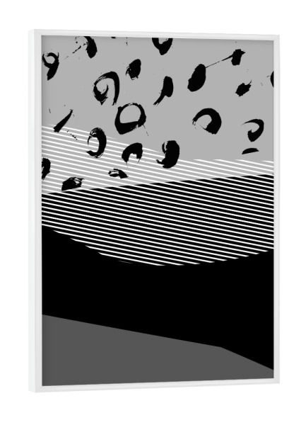 Poster mit weißem Rahmen "Black Safari" artboxONE - Natur,Reise,Abstrakt,Schwarzweiß,Geometrie,Reise / Afrika - Pattern,Abstract,Lines