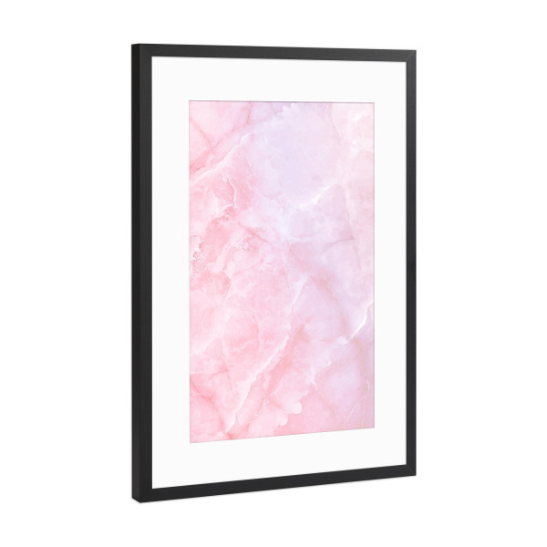 Poster mit Rahmen Schwarz (Metallic) "Sugar Pink Marble" artboxONE - Marmor - Marble,Agate,Stone