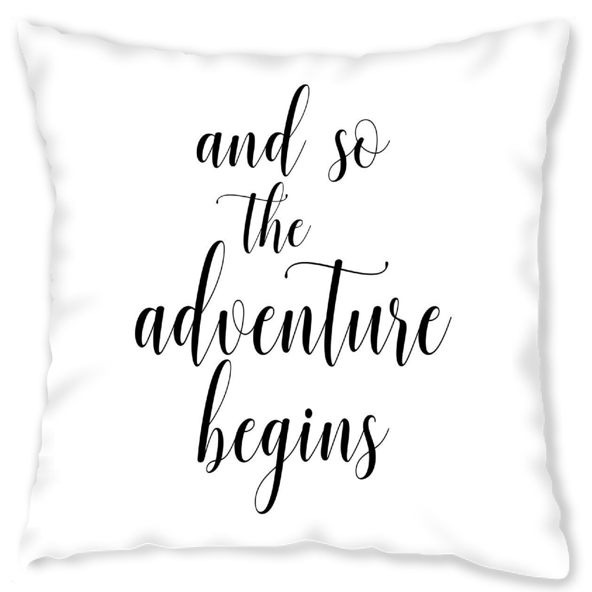Design-Kissen "The adventure begins" artboxONE - Typografie,Schwarzweiߟ,Liebe - Adventure,Marriage,Wedding,Love