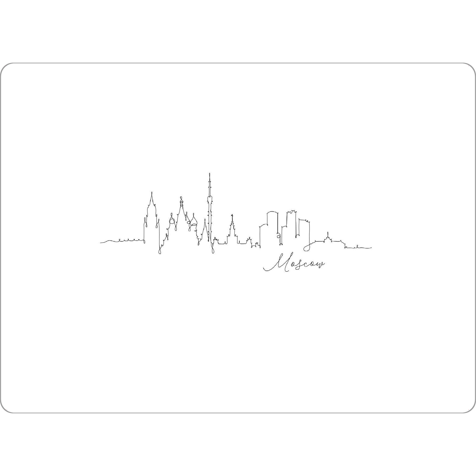 Tischset "Pen line silhouette Moscow" artboxONE - Städte,Schwarzweiß - Russia,Lineart,Skyline - Bild russia