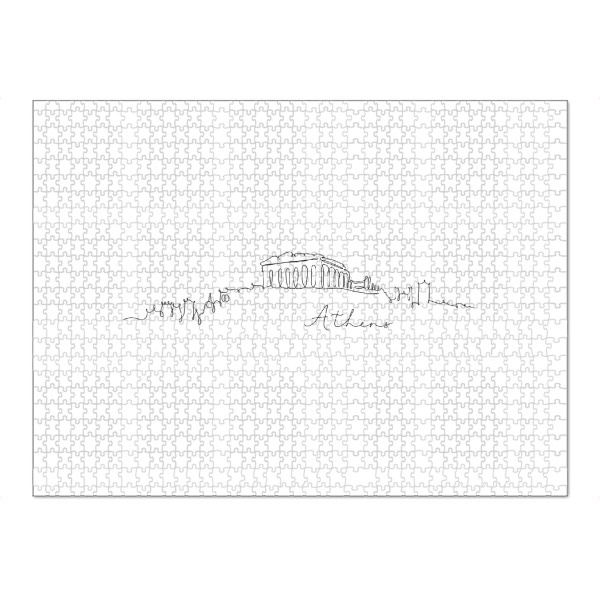 Puzzle Ravensburger "Pen line silhouette Athens" artboxONE - Städte,Reise,Schwarzweiß,Fashion,Reise / Länder