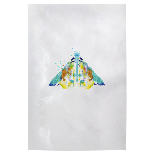 Poster 30x20 cm "Monotype vivid moth colorful" artboxONE - Floral,Tiere - Fly,Insekt,Watercolor