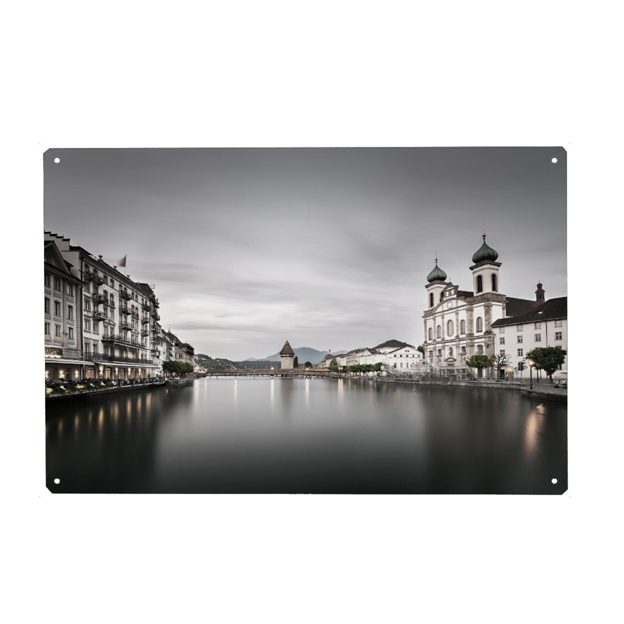 Metall Poster "Kapellbrücke, Luzern" artboxONE - Städte / Weitere - Luzern,Schweiz,Stadt,Fluss - Blechschild