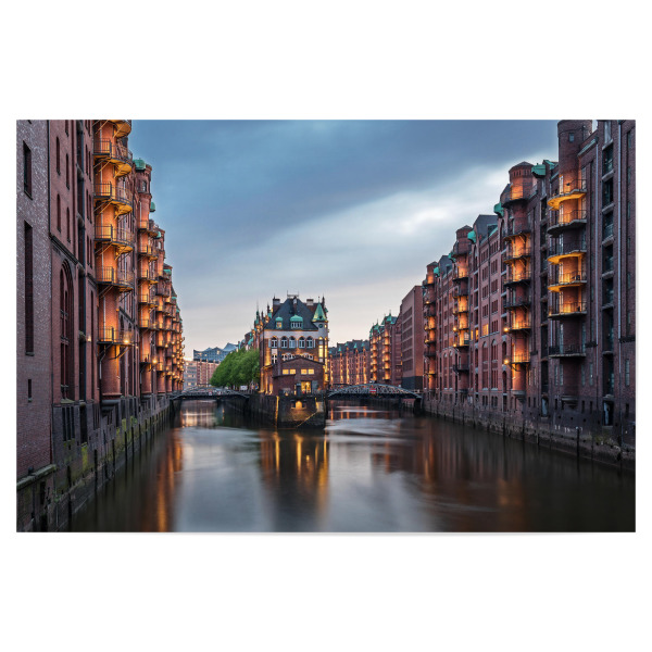 Poster "Blaue Stunde in Hamburg" artboxONE - Städte / Hamburg - Hamburg,Speicherstadt,Stadt,Deutschland