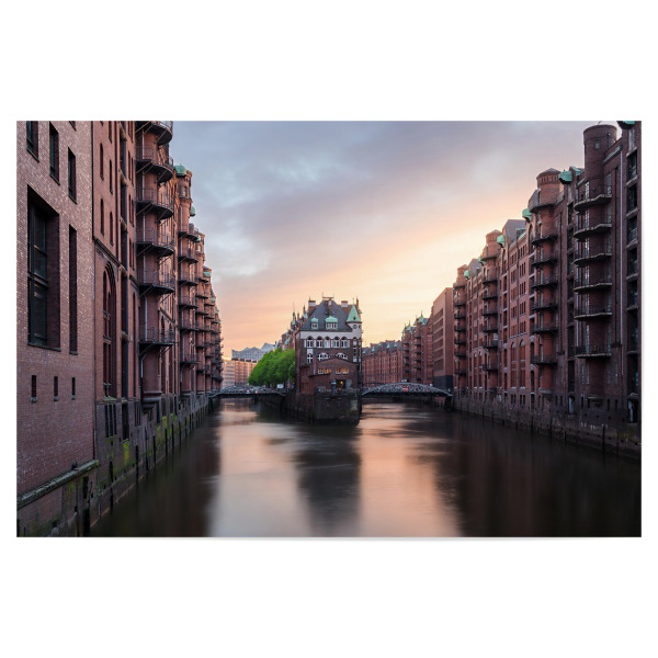 Poster "Sonnenuntergang über Hamburg" artboxONE - Städte / Hamburg - Hamburg,Speicherstadt,Sonnenuntergang,Stadt,Hafen