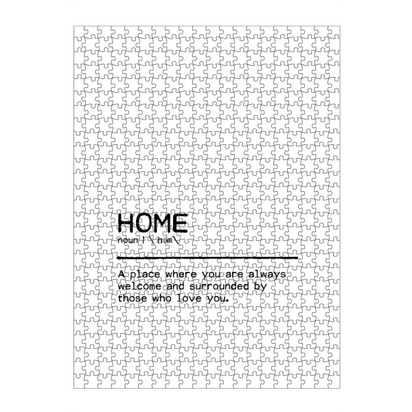 artboxONE Puzzle "Home Quote Love" artboxONE - Typografie,Schwarzweiß,Liebe - Home,Love,Quote - Bild home