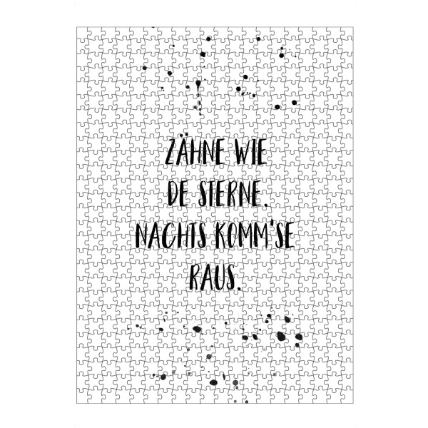 artboxONE Puzzle "Berlinerisch ZÄHNE WIE DE STERNE" artboxONE - Typografie,Schwarzweiß - Dialekt,Berlinerisch - Bild dialekt