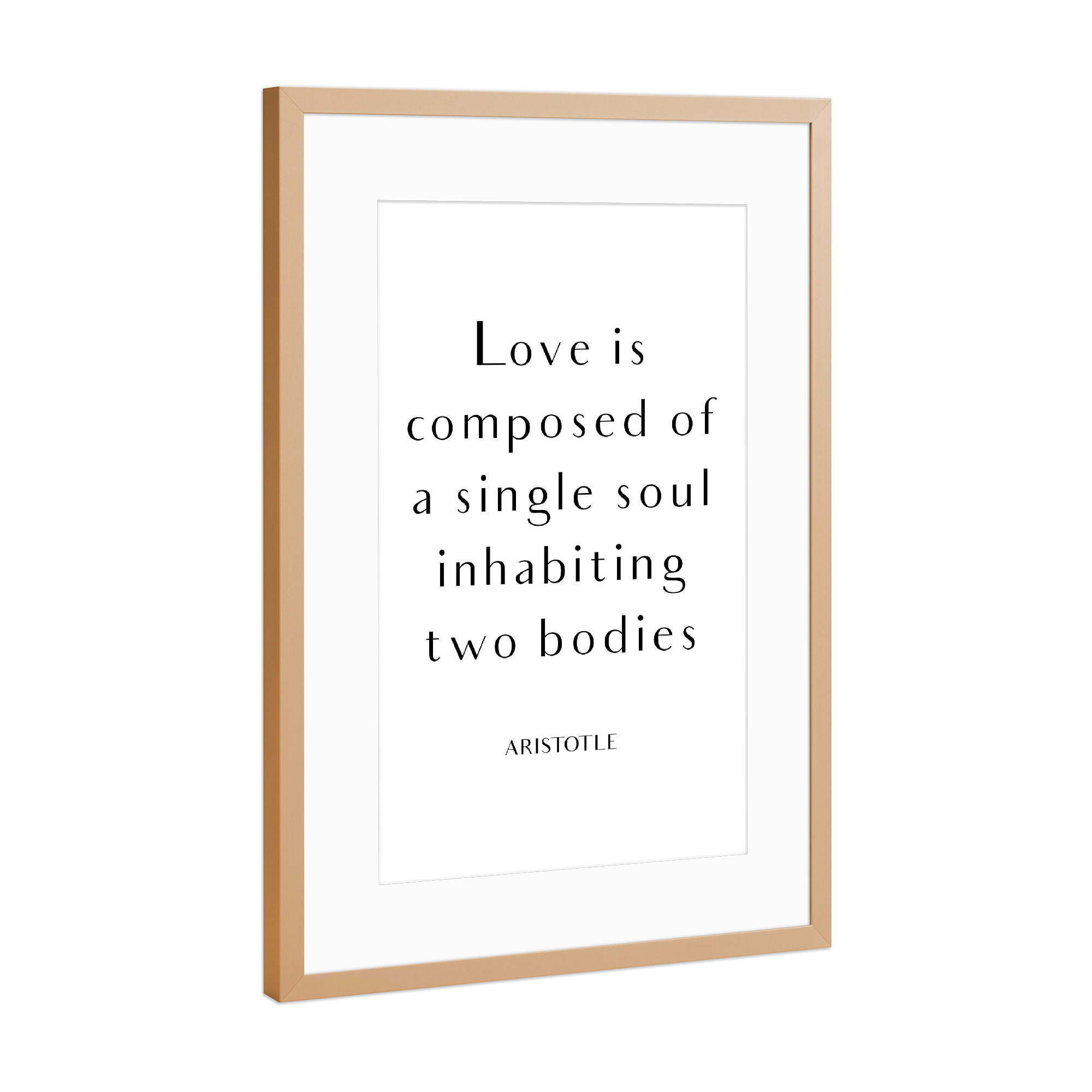Poster mit Rahmen Kupfer "Love is composed" artboxONE - Typografie,Menschen,Schwarzweiß,Liebe,Fashion
