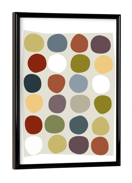 Poster mit schwarzem Rahmen "Dots of the earth" artboxONE - Abstrakt - Dots,Muster,Boho,Retro