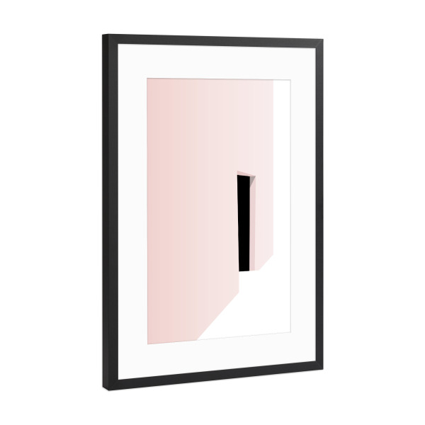 Poster mit Rahmen Schwarz (Metallic) "Geheimtür" artboxONE - Abstrakt - Haus,Tür