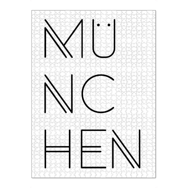 Puzzle Ravensburger "Typobild MÜNCHEN" artboxONE - Städte / München,Typografie,Schwarzweiß - München,Stadt,Typo,Bayern - Bild münchen
