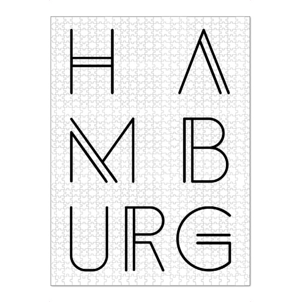 Puzzle Ravensburger "Typobild HAMBURG" artboxONE - Städte / Hamburg,Schwarzweiß - Hamburg,Stadt,Buchstaben - Bild hamburg