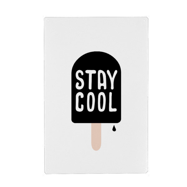 Holzbild "Stay cool, eat icecream" artboxONE - Für Kinder,Schwarzweiß - Icecream,Ice