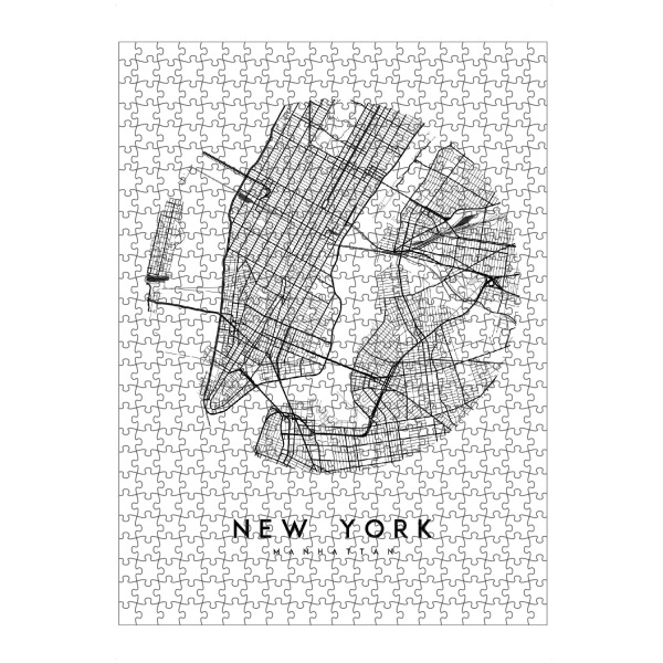 artboxONE Puzzle "New York City Map" artboxONE - Städte / New York,Schwarzweiß - Manhattan,New york city map - Bild manhattan