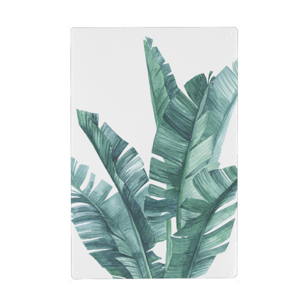 Metall Poster "Painted Banana Leaves" artboxONE - Natur - Banana leaf,Palm,Palmtree - Blechschild