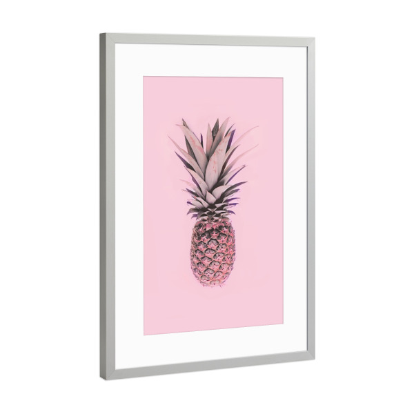 Poster mit Rahmen Silber "Pink Pineapple" artboxONE - Essen & Trinken / Obst & Gemüse - Pineapple,Fruit