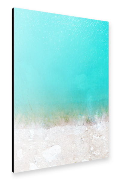 Alu-Dibond "Blue Sea Aerial View" 30x20 cm artboxONE