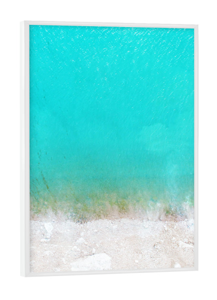 Poster mit weißem Rahmen "Blue Sea Aerial View" artboxONE - Natur,Reise