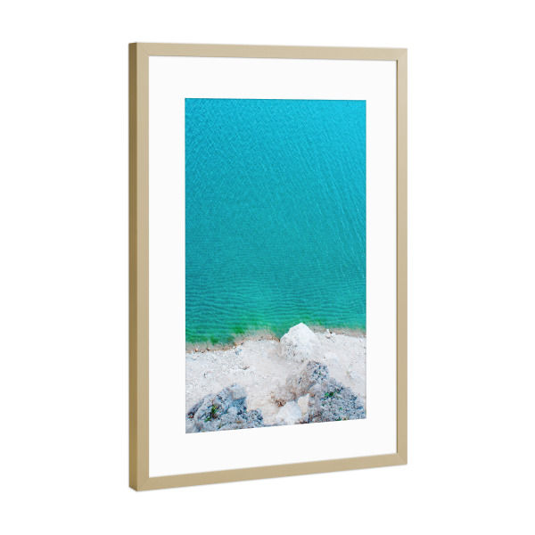 Poster mit Rahmen Gold "Blue Sea View" artboxONE - Natur,Reise