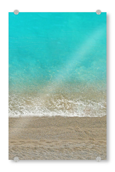 Acrylglasbild "Blue from the Top" artboxONE - Natur,Reise - Sea,Ocean,Blue,Water,Top,Drone,Fly,Sand,Landscape,Nature,Travel,Holiday,Beach,Summer,Italy