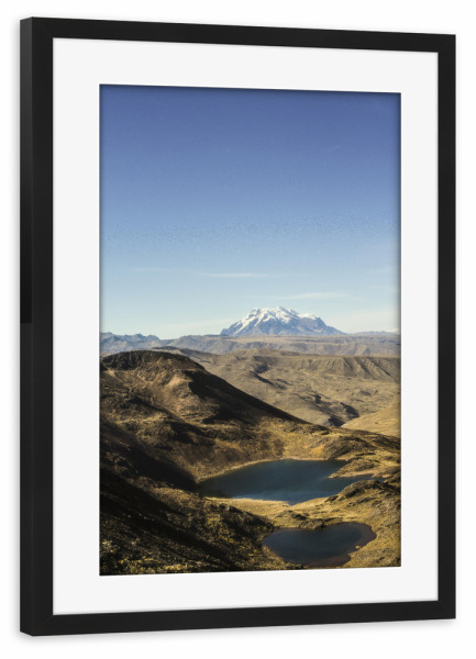 Poster mit Rahmen schwarz "Cordillera" artboxONE - Natur,Reise,Floral,Reise / Strand und Meer - Nature,Lake,Water,Rock,South america,Mountain