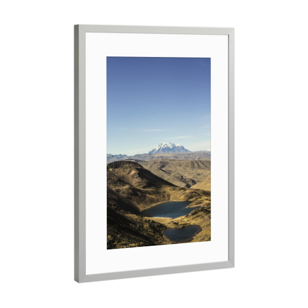 Poster mit Rahmen Silber "Cordillera" artboxONE - Natur,Reise,Floral,Reise / Strand und Meer - Nature,Lake,Water,Rock,South america,Mountain