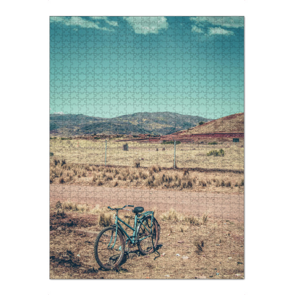 Puzzle Ravensburger "Bicycle in the desert" artboxONE - Natur,Reise - Landscape,Desert,Bicycle,Bike - Bild landscape
