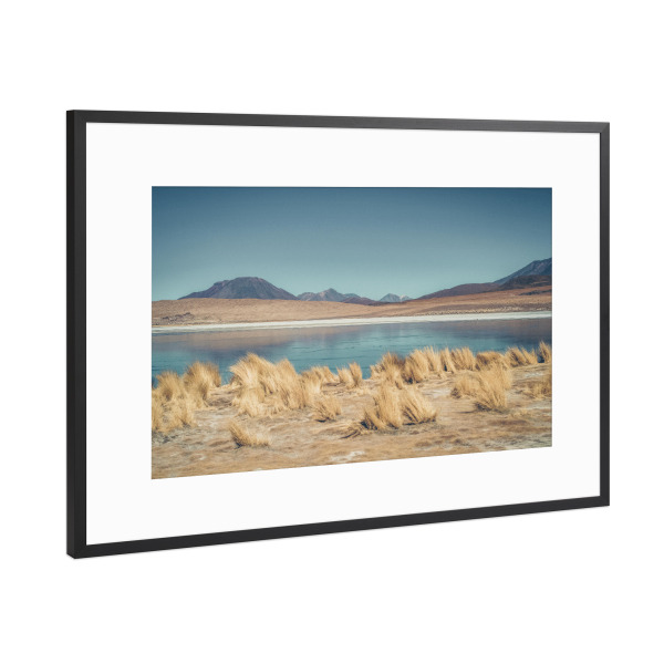 Poster mit Rahmen Schwarz (Metallic) "Laguna" artboxONE - Natur - Island,Lagoon,Laguna,Shore