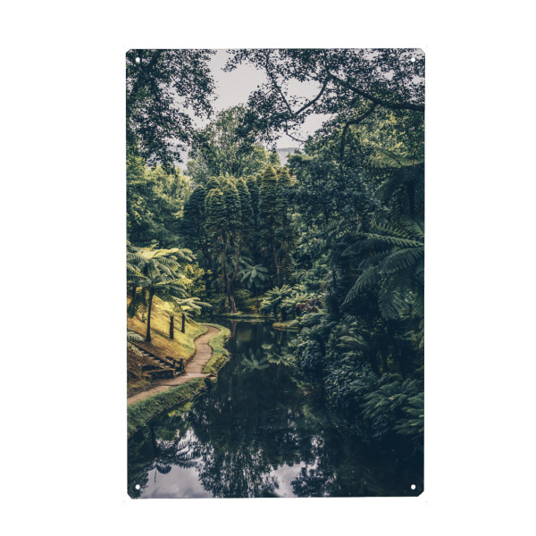 Metall Poster "Green garden" artboxONE - Natur,Reise,Floral - Garden,Greenery,Plants,Nature,Green,Tree,Trees,Forest,Jungle,Tropical,River