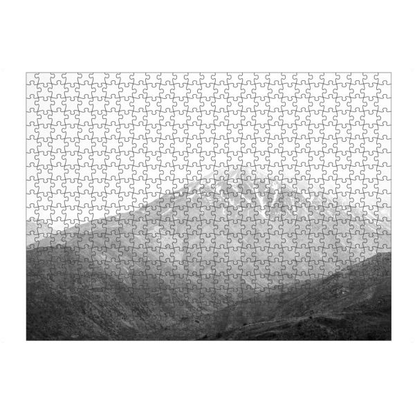 Puzzle Ravensburger "Fading mountain" artboxONE - Natur,Reise,Schwarzweiß - Mountain,Fog,Snow - Bild mountain