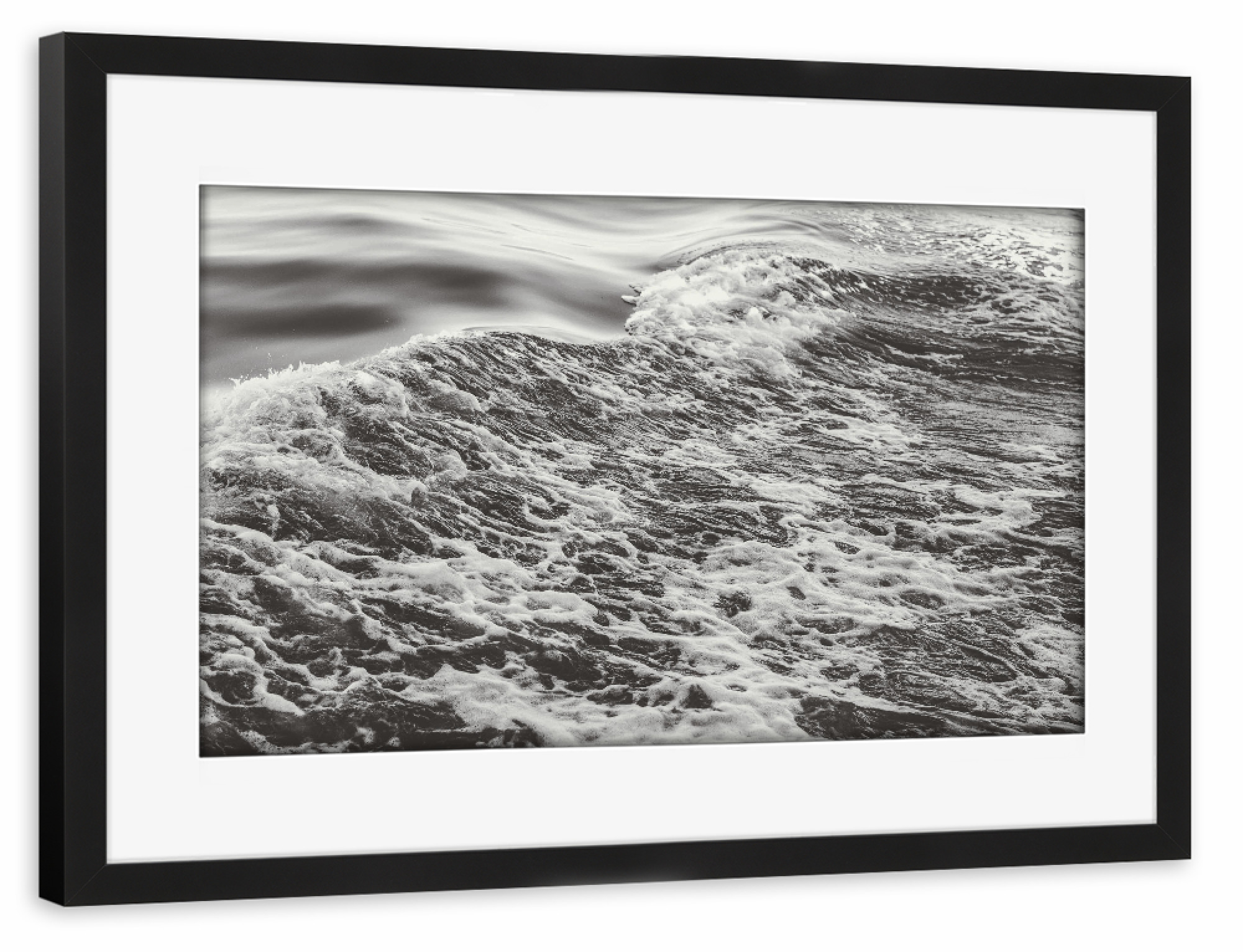 Poster mit Rahmen schwarz "Black sea" artboxONE - Natur,Schwarzweiß,Reise / Strand und Meer - Sea,Ocean,Beach,Wave,Nature