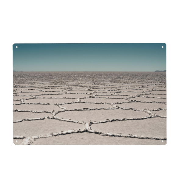 Holzbild "Salar" artboxONE - Natur - Salar,Saltflat,Nature,Desert,Landscape,Blue,Pattern,Geometric,Bolivia
