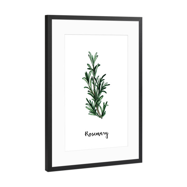 Poster mit Rahmen Schwarz (Metallic) "Rosemary" artboxONE - Natur,Floral,Für Mama,Essen & Trinken / Obst & Gemüse