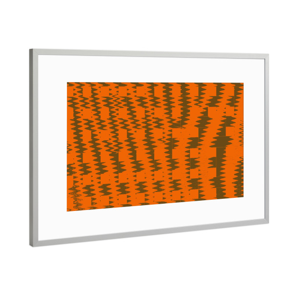 Poster mit Rahmen Silber "Afrika Pattern braunorange" artboxONE - Abstrakt - Abstrakt,Pattern,Muster