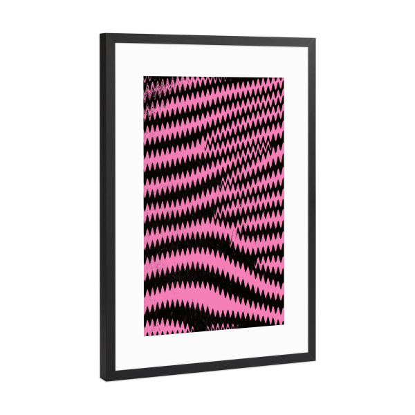 Poster mit Rahmen Schwarz (Metallic) "Zebra Pattern rosaschwarz" artboxONE - Abstrakt - Pattern,Muster,Soho
