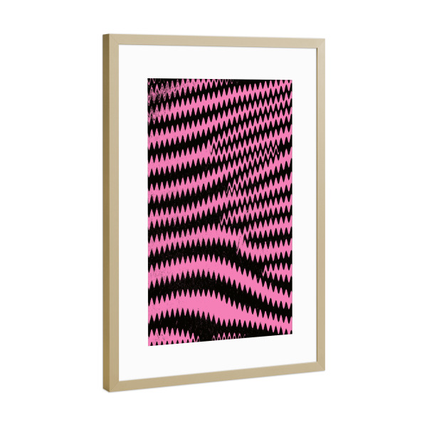 Poster mit Rahmen Gold "Zebra Pattern rosaschwarz" artboxONE - Abstrakt - Pattern,Muster,Soho