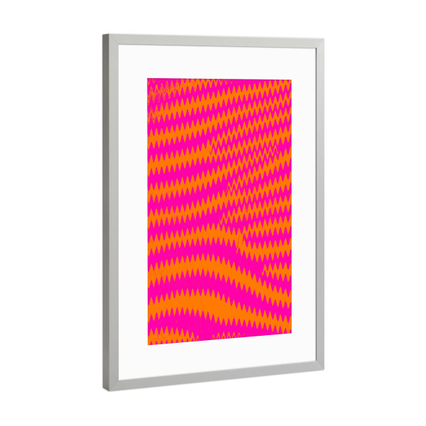 Poster mit Rahmen Silber "Zebra Pattern orangepink" artboxONE - Abstrakt - Abstrakt,Muster,Zebra