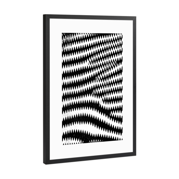 Poster mit Rahmen Schwarz (Metallic) "Zebra Pattern" artboxONE - Abstrakt,Schwarzweiß - Pattern,Muster,Zebra