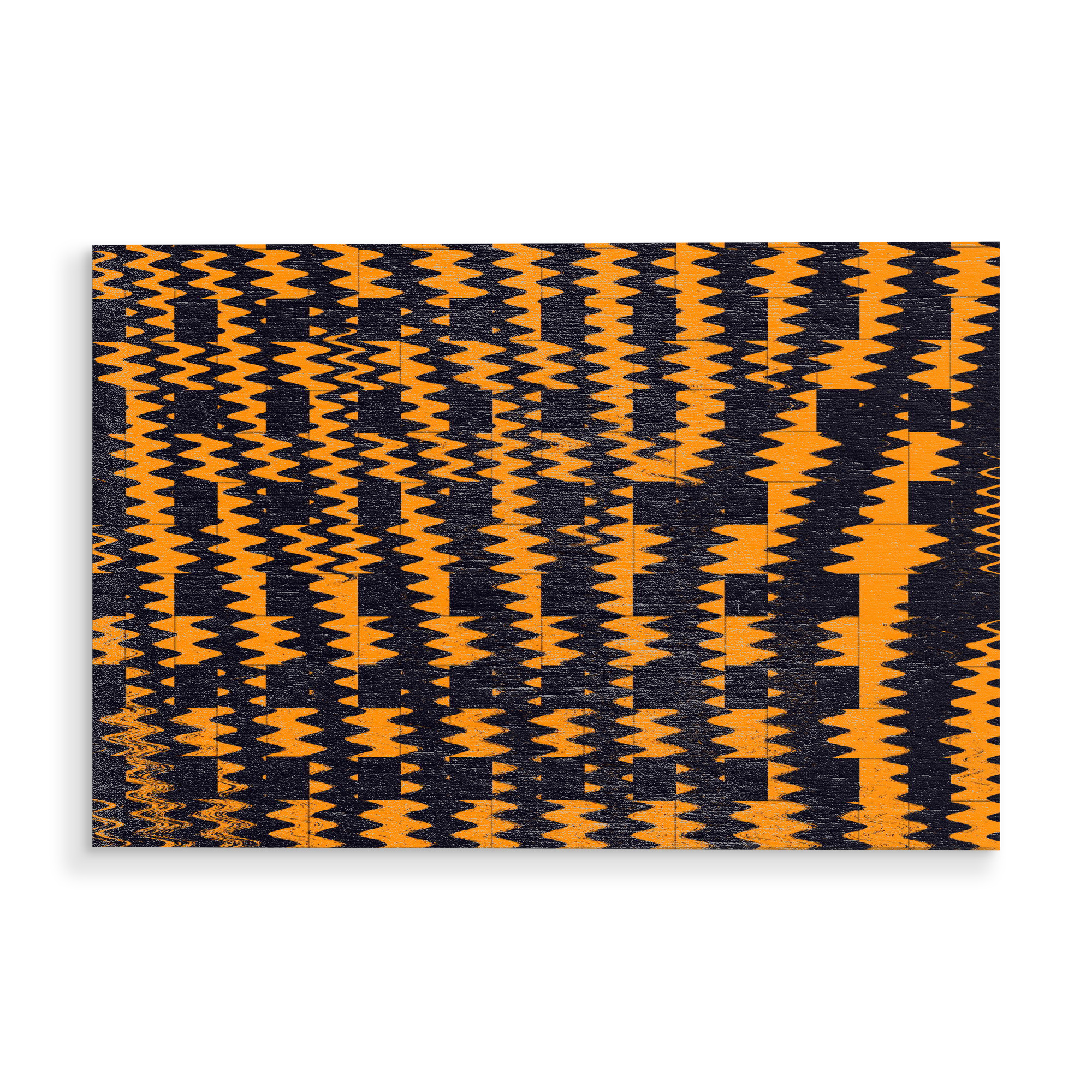 Holzbild "Zebra Pattern orangeschwarz" artboxONE - Abstrakt - Abstrakt,Pattern,Schwarz,Orange,Orangeschwarz,Muster,Zebra,Art,Kunst