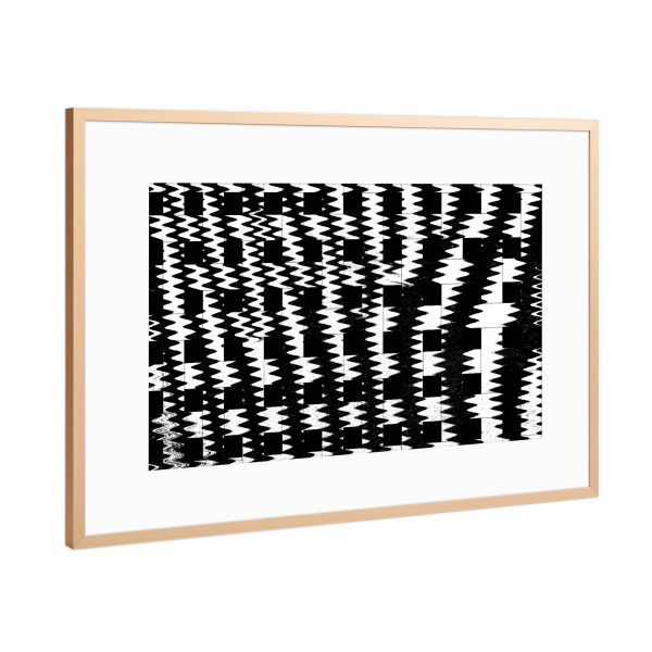Poster mit Rahmen Kupfer "Pattern schwarzweiß" artboxONE - Abstrakt,Schwarzweiß - Pattern,Muster,Zebra