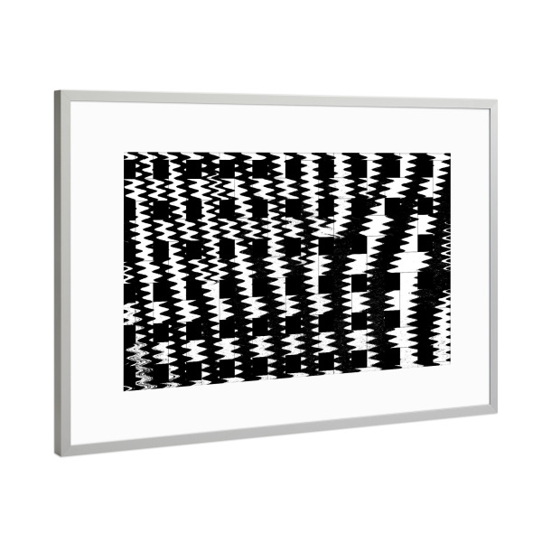 Poster mit Rahmen Silber "Pattern schwarzweiß" artboxONE - Abstrakt,Schwarzweiß - Pattern,Muster,Zebra