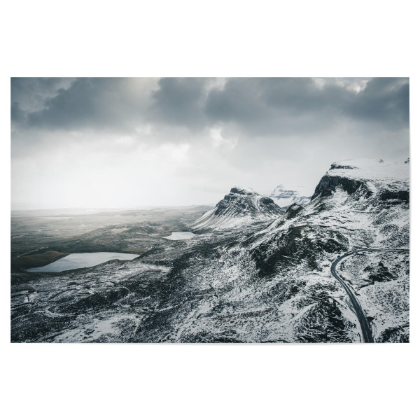 Poster 30x20 cm "Winterliches Quiraing / Schottland" artboxONE - Natur,Reise - Schottland,Berg,Straße