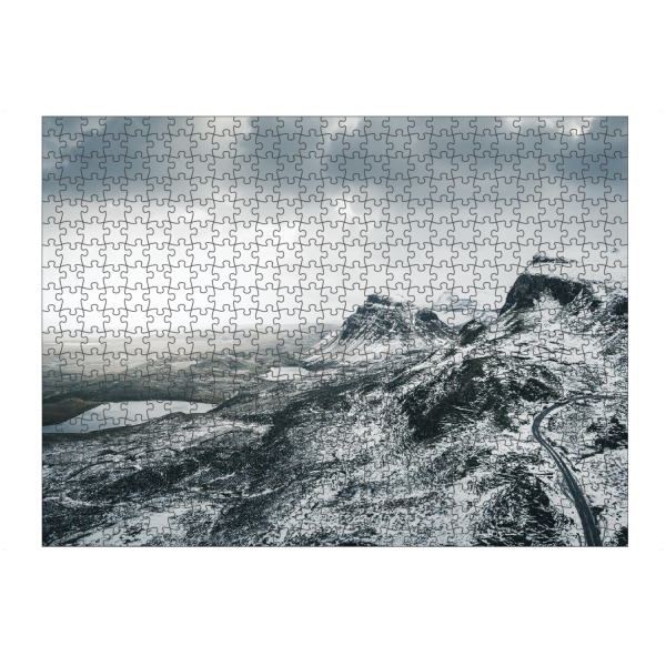 Puzzle Ravensburger "Winterliches Quiraing / Schottland" artboxONE - Natur,Reise - Schottland,Berg,Straße - Bild schottland