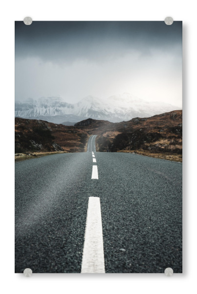 Acrylglasbild "Straße in die Highlands" artboxONE - Reise - Schottland,Highland,Straße,Berg